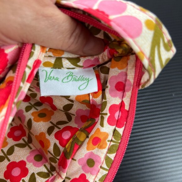 Vera Bradley Folkloric Print Quilted Saddle Up Shoulder Bag Purse Retired Pink - Picture 10 of 13